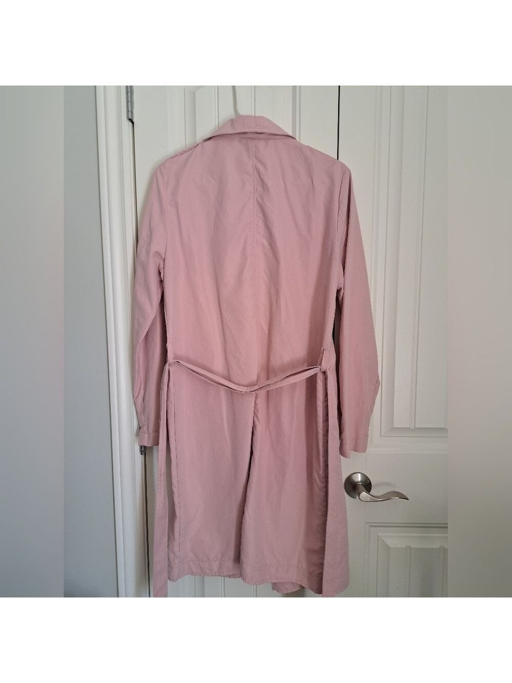 VERO MODE V-MELINES 3/4 TRENCH coat lightweight dusty pink belted coat pockets L - Picture 7 of 10